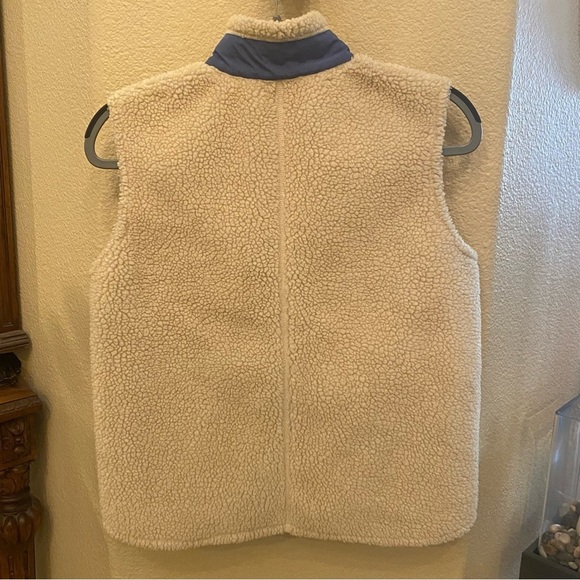PATAGONIA Kids Ivory Blue Retro-X Sherpa Fleece Zipped Vest Size 12 Yrs-Unisex - Picture 6 of 8